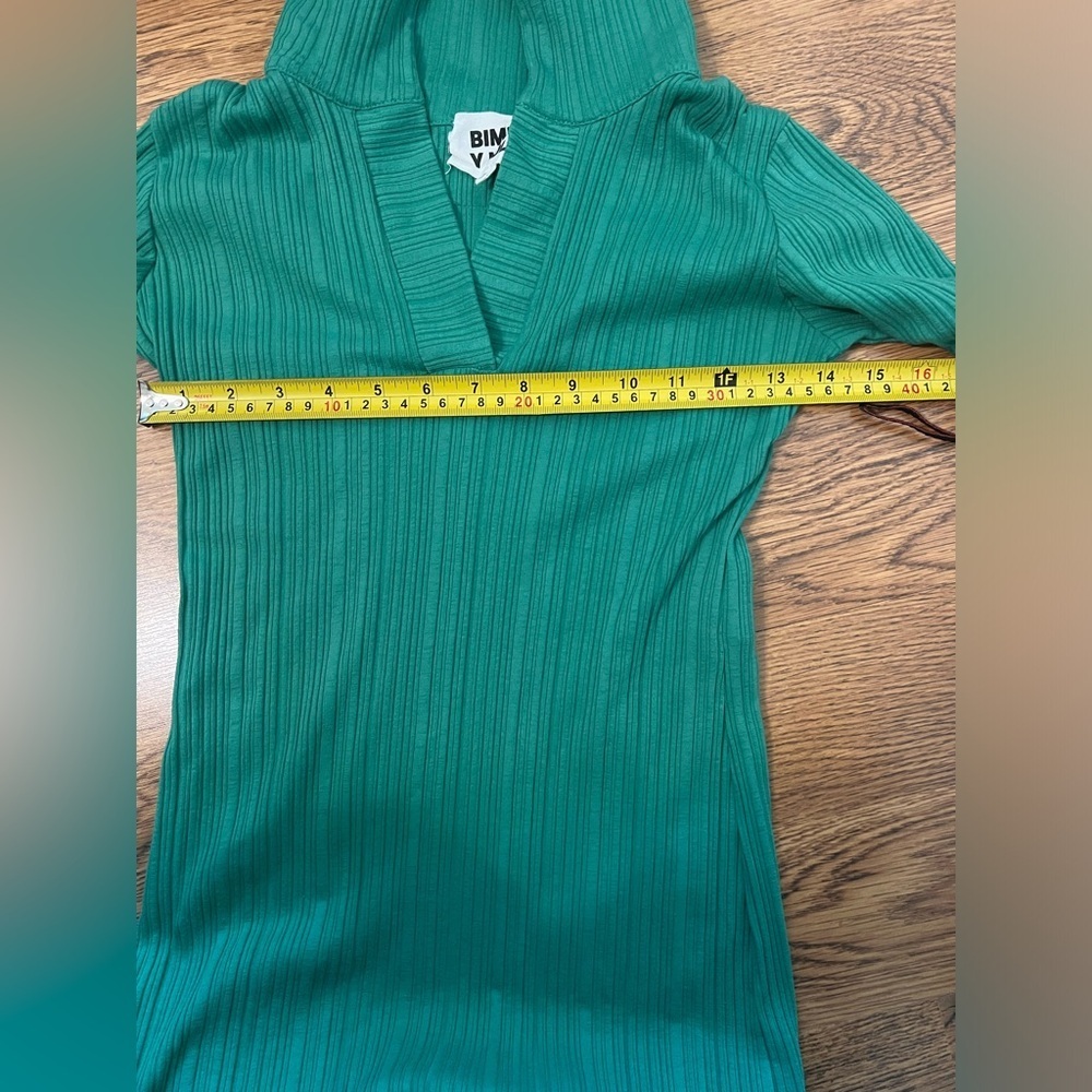 Bimba y Lola ribbed midi dress vibrant green xs fitted lightweight comfy beach - Picture 7 of 9